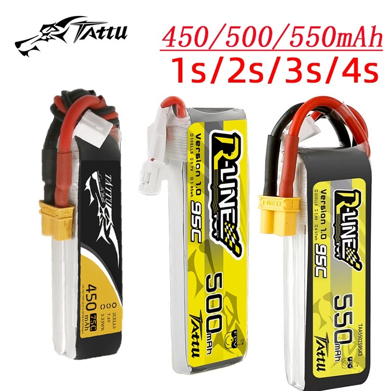 Drone Battery Plate - 3 pçs nova tattu 450/500/550mah 75/95c