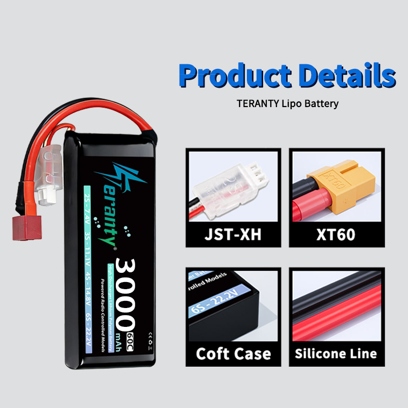 Bateria Lipo TERANTY 2S 3000mA - Drone Battery Connector avaliação e preço
