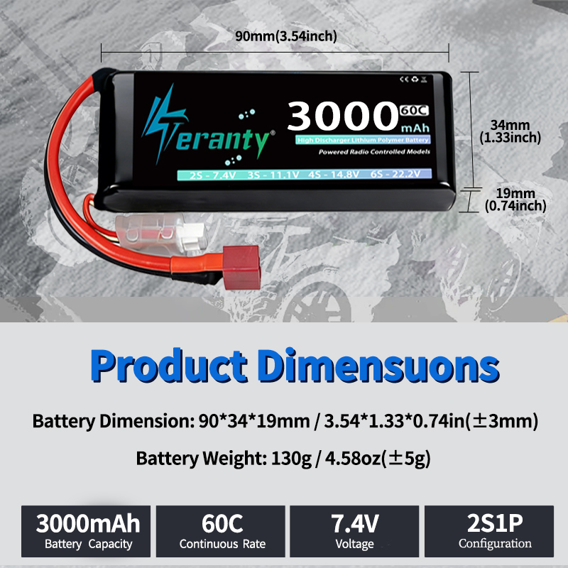 Bateria Lipo TERANTY 2S 3000mA - Drone Battery Connector avaliação e preço