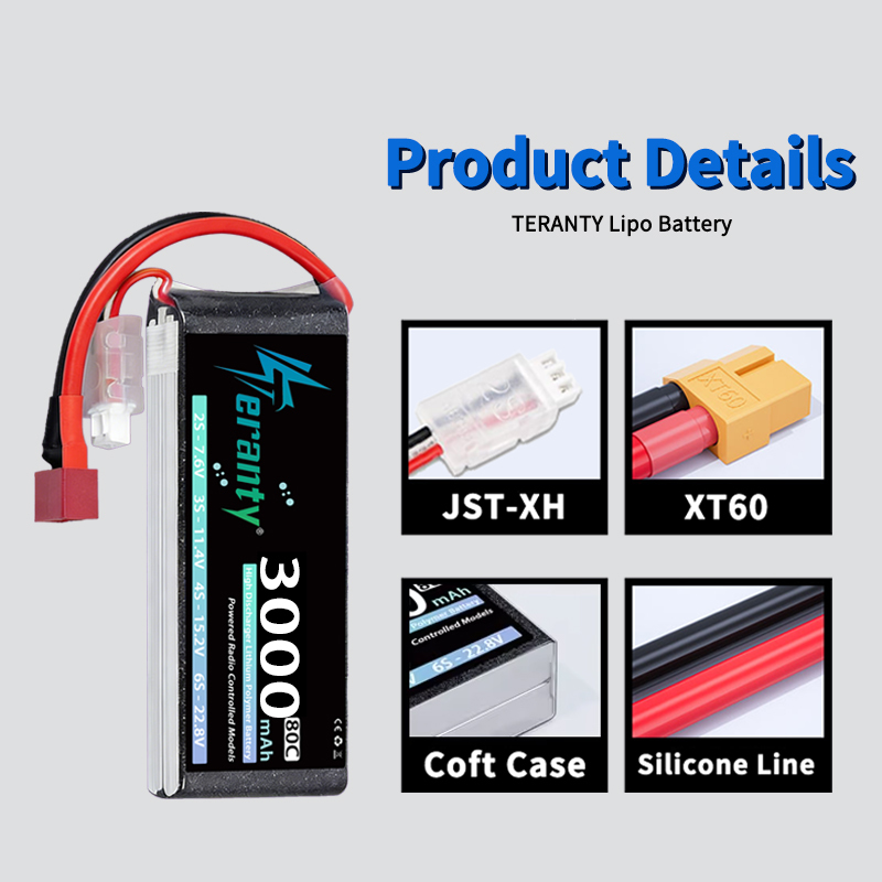 Bateria Lipo TERANTY 2S 3000mA - Drone Battery Connector avaliação e preço