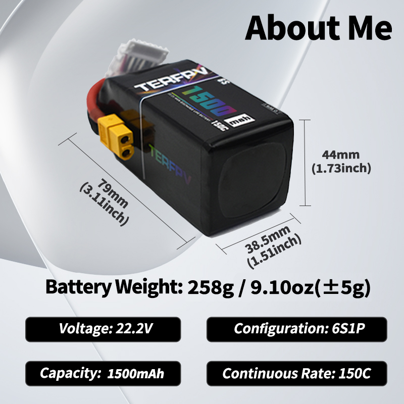 Bateria Lipo TERFPV 6S 22.2V 1 - Drone Battery 6S avaliação e preço