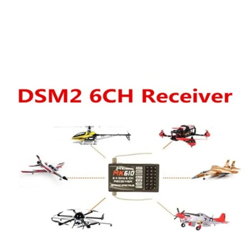 DSM2 MK610 AR6100 2.4G 6CH RC  - Drone Battery Plate avaliação e preço