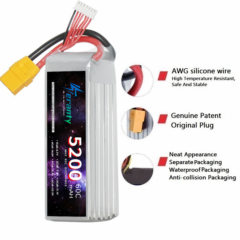 TERANTY-Bateria Lipo com Plugu - Drone Battery 6S avaliação e preço